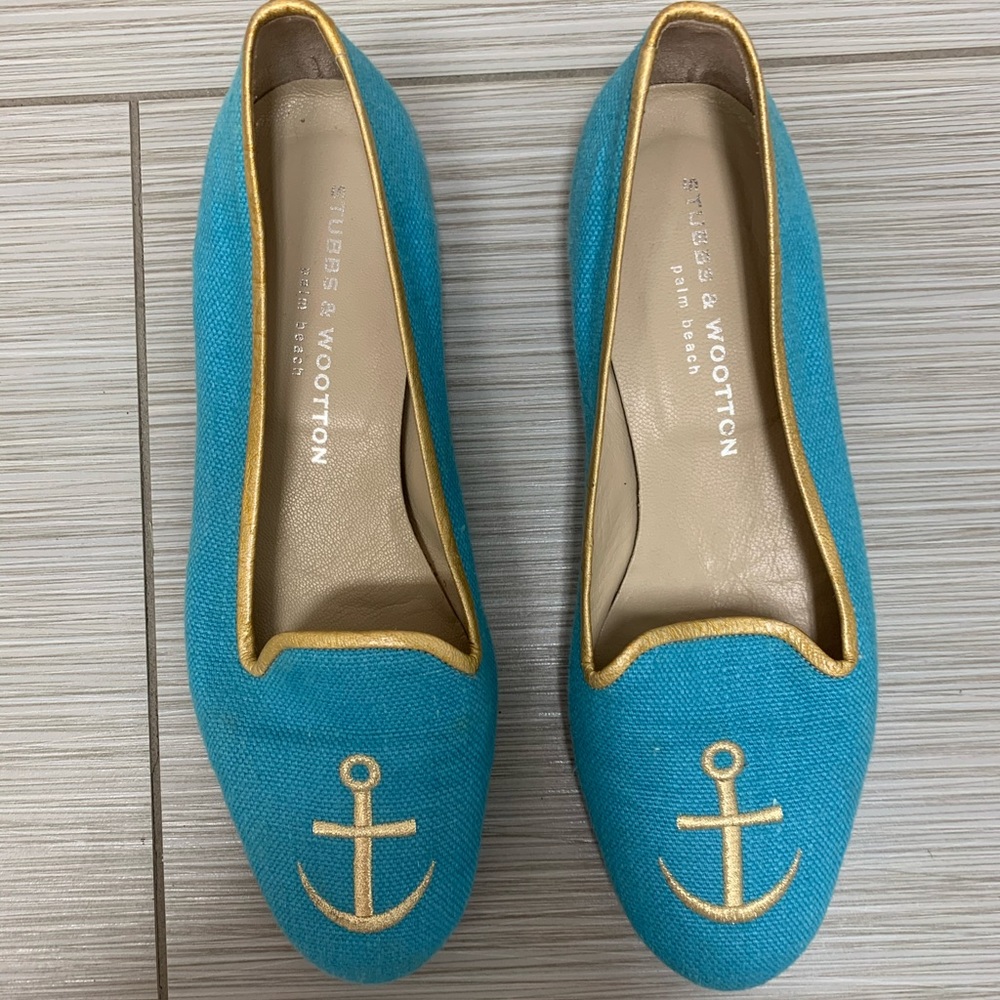 Stubbs & Wootton Blue Anchor loafer Women’s Size 9